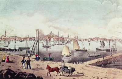 Veduta di Boston da N. and Ives, J.M. Currier